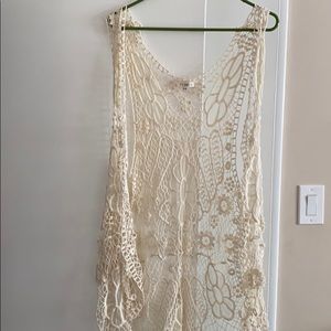 Boho chic long lace vest